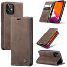 For iPhone 12 mini CaseMe-013 Multifunctional Retro Frosted Horizontal Flip Leather Case with Card Slot & Holder & Wallet(Coffee) - 1