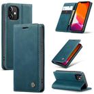 For iPhone 12 mini CaseMe-013 Multifunctional Retro Frosted Horizontal Flip Leather Case with Card Slot & Holder & Wallet(Blue) - 1