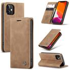 For iPhone 12 mini CaseMe-013 Multifunctional Retro Frosted Horizontal Flip Leather Case with Card Slot & Holder & Wallet(Brown) - 1