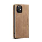 For iPhone 12 mini CaseMe-013 Multifunctional Retro Frosted Horizontal Flip Leather Case with Card Slot & Holder & Wallet(Brown) - 5