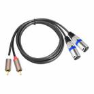 2 RCA Male to 2 XLR 3pin Male Audio Cable, Length:1.5m(Black Silver) - 1