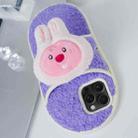 For iPhone 15 Pro Max Creative Plush Doll Slipper Design TPU Phone Case(Pink Rabbit) - 1