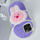 For iPhone 15 Pro Creative Plush Doll Slipper Design TPU Phone Case(Pink Rabbit) - 1