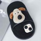 For iPhone 15 Creative Plush Doll Slipper Design TPU Phone Case(Chief Dog) - 1