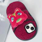 For iPhone 14 / 13 Creative Plush Doll Slipper Design TPU Phone Case(Red Dragon) - 1