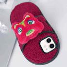 For iPhone 12 / 12 Pro Creative Plush Doll Slipper Design TPU Phone Case(Red Dragon) - 1