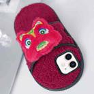 For iPhone 11 Creative Plush Doll Slipper Design TPU Phone Case(Red Dragon) - 1