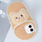 For iPhone 11 Creative Plush Doll Slipper Design TPU Phone Case(Grizzly Bear) - 1