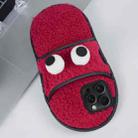 For iPhone 15 Pro Max Creative Plush Big Eyes Slipper Design TPU Phone Case(Red) - 1