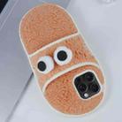 For iPhone 14 Pro Creative Plush Big Eyes Slipper Design TPU Phone Case(Orange) - 1