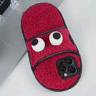 For iPhone 14 Pro Max Creative Plush Big Eyes Slipper Design TPU Phone Case(Red) - 1