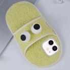 For iPhone 12 / 12 Pro Creative Plush Big Eyes Slipper Design TPU Phone Case(Light Yellow) - 1