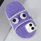 For iPhone 12 / 12 Pro Creative Plush Big Eyes Slipper Design TPU Phone Case(Light Purple) - 1