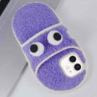 For iPhone 11 Creative Plush Big Eyes Slipper Design TPU Phone Case(Light Purple) - 1