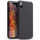 For iPhone XS Max QIALINO 2 in 1 Cross Texture Top-grain Leather  + PC + TPU Horizontal Flip Leather Case with Holder & Card Slots(Black) - 3