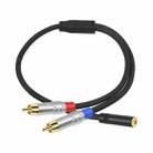 3.5mm 1/8 TRS Stereo Female to Dual RCA Male Y-type Audio Cable, Length:50cm - 2