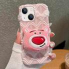 For iPhone 15 Doll Plush PU Hybrid PC Phone Case(Pink) - 1