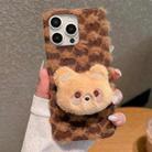 For iPhone 14 Pro Doll Plush PU Hybrid PC Phone Case(Brown) - 1