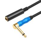 6.35mm 1/4 TRS Male Mono Elbow to Female Electric Guitar Audio Cable, Length:0.3m(Black Blue) - 1