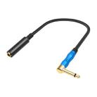 6.35mm 1/4 TRS Male Mono Elbow to Female Electric Guitar Audio Cable, Length:0.3m(Black Blue) - 2