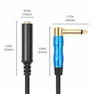 6.35mm 1/4 TRS Male Mono Elbow to Female Electric Guitar Audio Cable, Length:0.3m(Black Blue) - 3