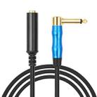 6.35mm 1/4 TRS Male Mono Elbow to Female Electric Guitar Audio Cable, Length:1m(Black Blue) - 2