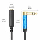 6.35mm 1/4 TRS Male Stereo Elbow to Female Electric Guitar Audio Cable, Length:0.3m(Black Blue) - 3