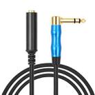 6.35mm 1/4 TRS Male Stereo Elbow to Female Electric Guitar Audio Cable, Length:1m(Black Blue) - 2