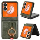 For Infinix Zero Flip Wristband Leather Back Phone Case(Green) - 1