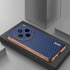 For vivo X200 AZNS Electroplated Edge Carbon Fiber Texture Phone Case(Blue) - 2