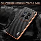 For vivo X200 Pro AZNS Electroplated Edge Carbon Fiber Texture Phone Case(Brown) - 3