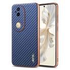 For vivo S20 AZNS Electroplated Edge Carbon Fiber Texture Phone Case(Blue) - 1