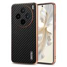For vivo X200s AZNS Electroplated Edge Carbon Fiber Texture Phone Case(Black) - 1