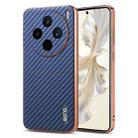 For vivo X200s AZNS Electroplated Edge Carbon Fiber Texture Phone Case(Blue) - 1