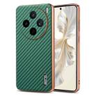For vivo X200s AZNS Electroplated Edge Carbon Fiber Texture Phone Case(Green) - 1