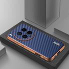 For vivo X200 Ultra AZNS Electroplated Edge Carbon Fiber Texture Phone Case(Blue) - 2
