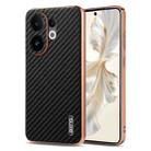 For vivo S30 AZNS Electroplated Edge Carbon Fiber Texture Phone Case(Black) - 1