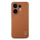 For vivo S30 AZNS Electroplated Edge Carbon Fiber Texture Phone Case(Brown) - 2
