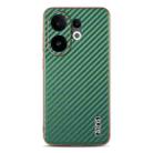 For vivo S30 AZNS Electroplated Edge Carbon Fiber Texture Phone Case(Green) - 2