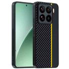 For Xiaomi 15 Ultra-thin Carbon Fiber Texture Printing Phone Case(Black Yellow) - 1