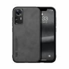 For Xiaomi 12T Pro Skin Feel Magnetic Leather Back Phone Case(Dark Grey) - 1