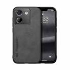 For Xiaomi Poco M7 Pro 5G Skin Feel Magnetic Leather Back Phone Case(Dark Grey) - 1
