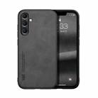 For Samsung Galaxy A16 4G Skin Feel Magnetic Leather Back Phone Case(Dark Grey) - 1