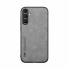 For Samsung Galaxy S24 FE 5G Skin Feel Magnetic Leather Back Phone Case(Light Grey) - 2