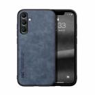For Samsung Galaxy S24 FE 5G Skin Feel Magnetic Leather Back Phone Case(Blue) - 1