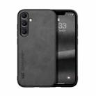 For Samsung Galaxy S25 5G Skin Feel Magnetic Leather Back Phone Case(Dark Grey) - 1