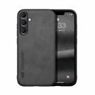 For Samsung Galaxy S25+ 5G Skin Feel Magnetic Leather Back Phone Case(Dark Grey) - 1