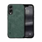For Samsung Galaxy S25 Edge 5G Skin Feel Magnetic Leather Back Phone Case(Green) - 1
