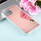 For iPhone 12 mini TPU + Acrylic Luxury Plating Mirror Phone Case Cover(Rose Gold) - 1