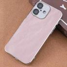 For iPhone 16 Plus Electroplating Snowflake PC Hybrid TPU Phone Case(Pink) - 1